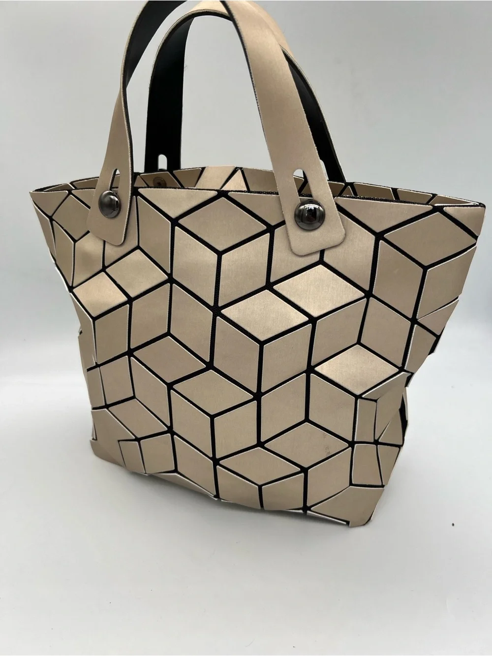Patrizia Luca Geometric Cube Pattern small Tote Bag - Picture 2 of 5